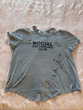 Rock & Candy Grey 'Social Distancing Club' Distressed Tee